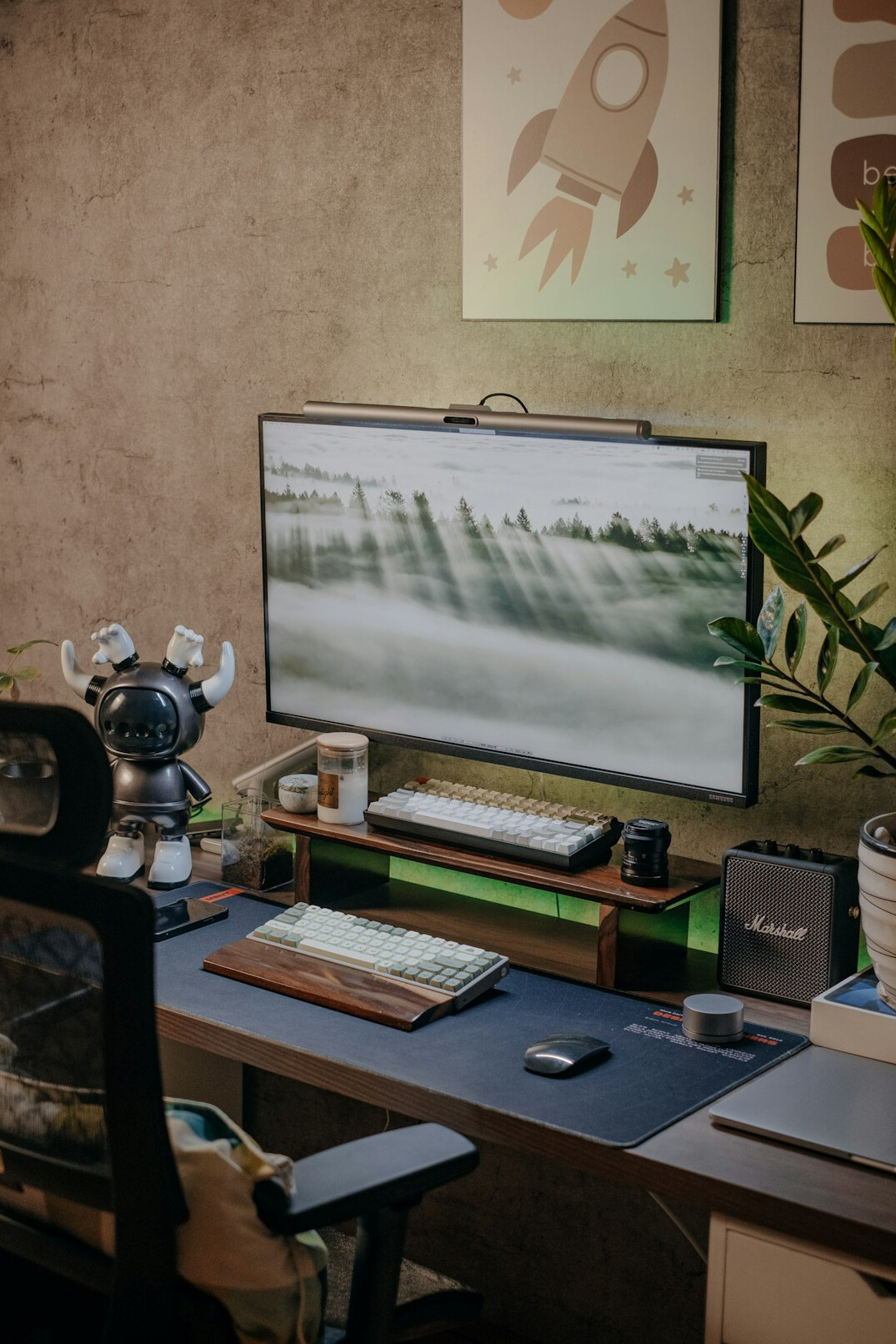 Dual monitor setup displaying code on a desk