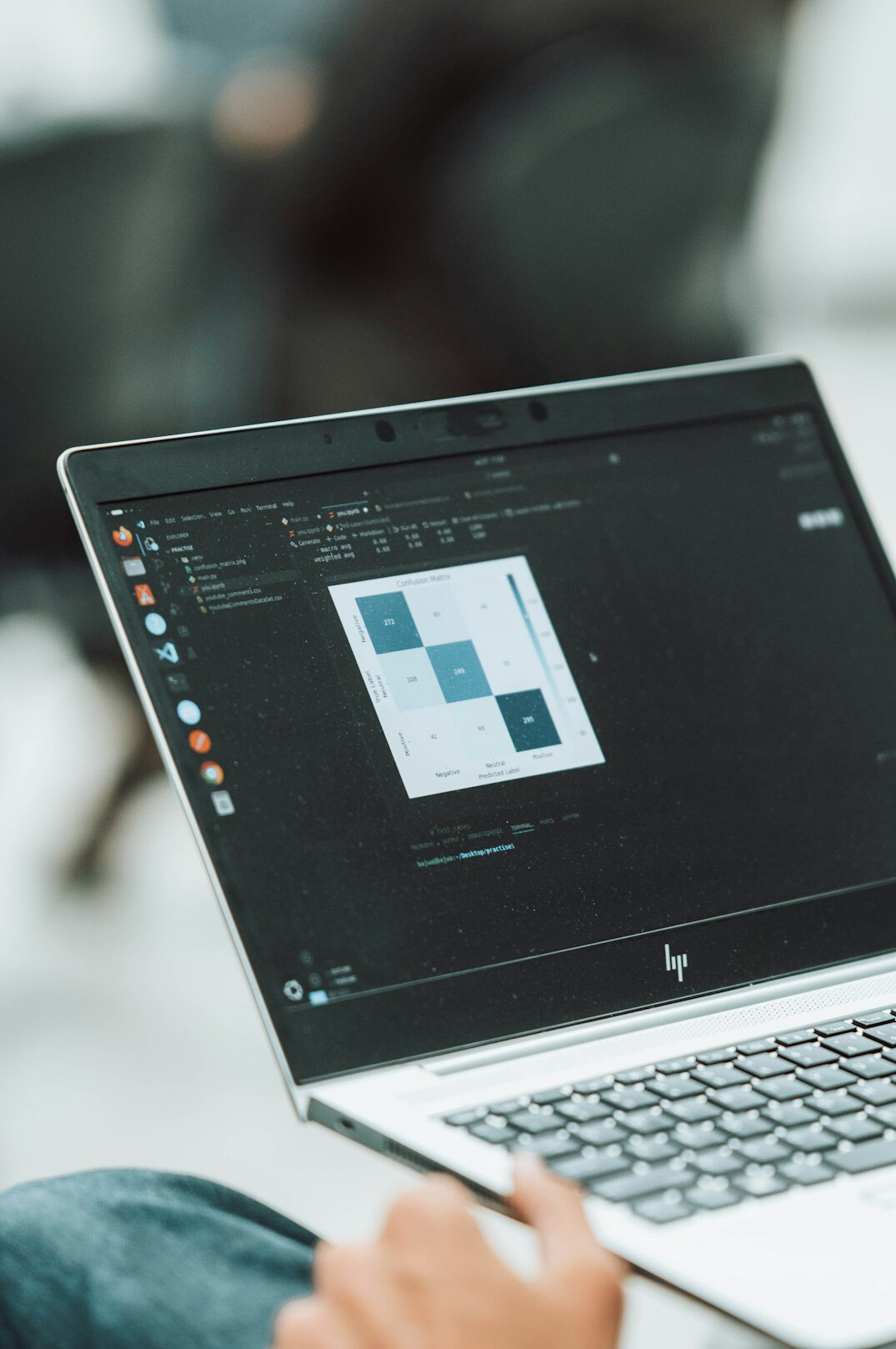 person learning programming on laptop