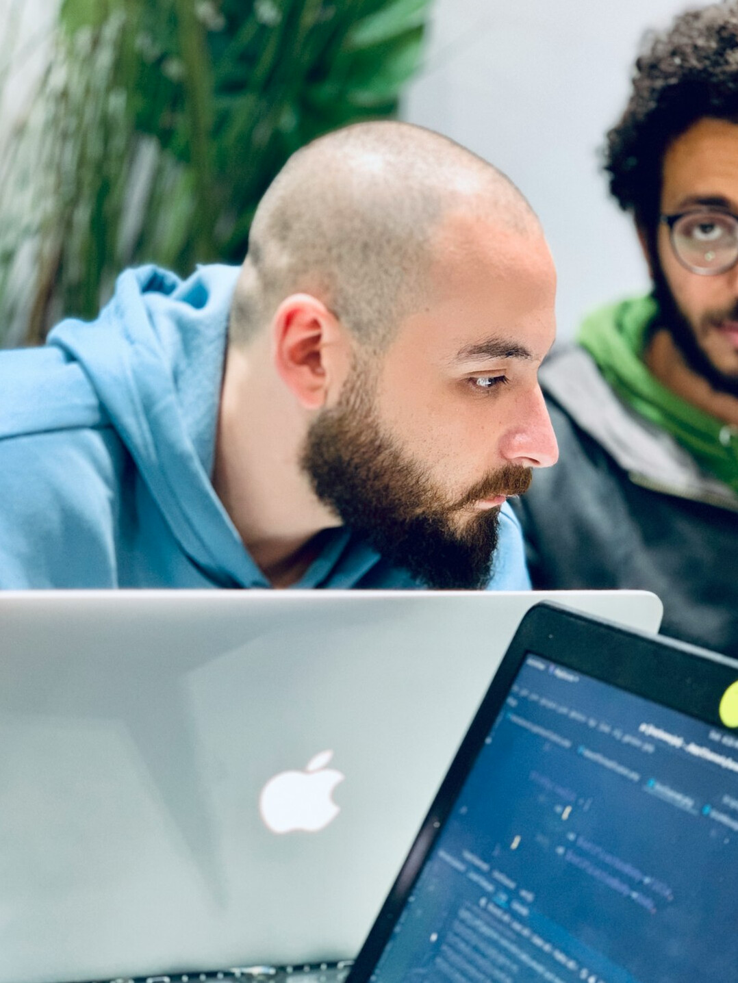 mentor helping student with code