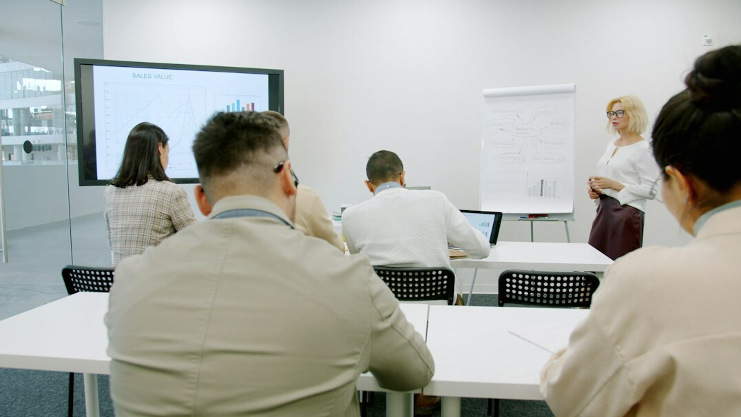 programming students in classroom